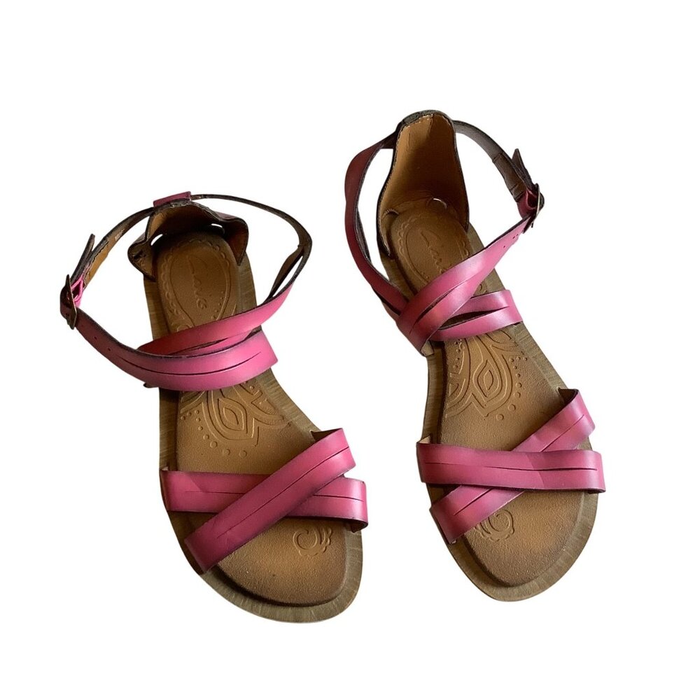 Clarks Billie Jazz Pink Ankle Strappy Sandals Women Size 6.5 Summer‎ Vacation